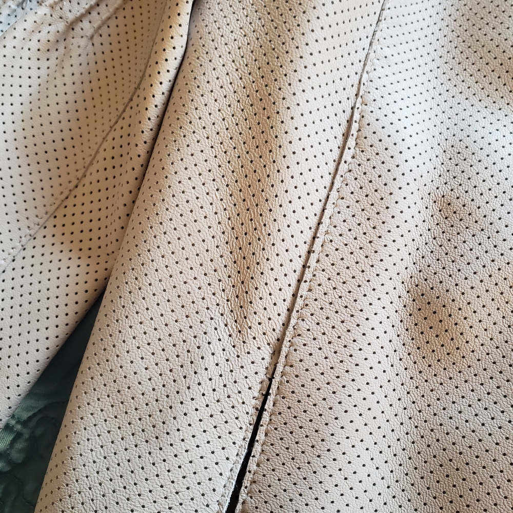 Leather jacket April Punta, off white